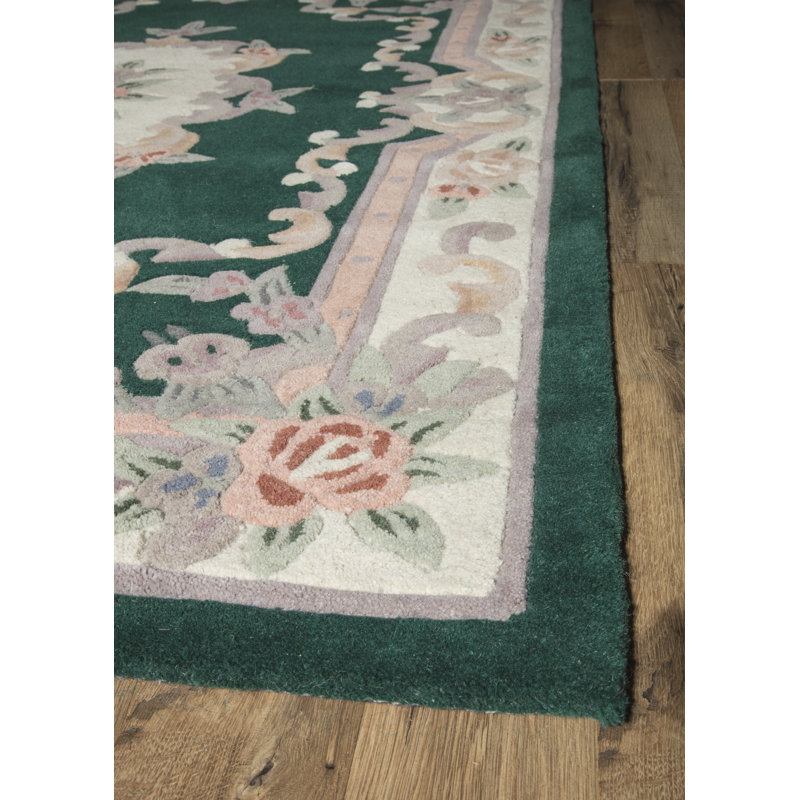The Conestoga Trading Co. Oriental Handmade Tufted Wool Emerald Green Rug & Reviews